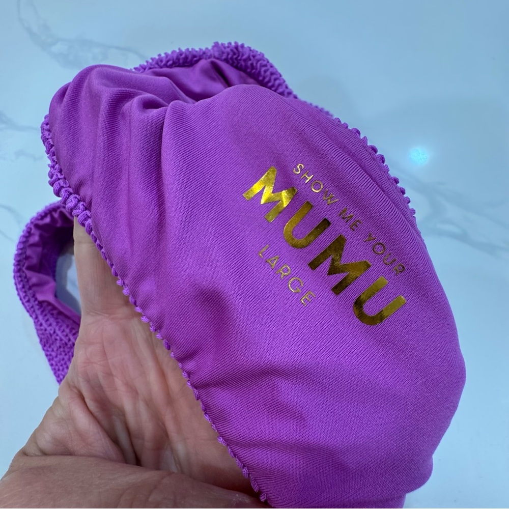 Show Me Your Mumu Sail Bikini Top in Ultra Violet Scrunch Size Large - Picture 8 of 9